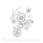 Кисти: цветочные орнаменты для Фотошопа - кисть 50